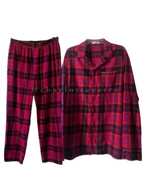 Coach x Saks Fifth Avenue • Red Bleeker Plaid Flannel Pajama Set